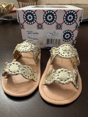 Baby Jack Roger’s Metallic Gold Double Strap Sandals